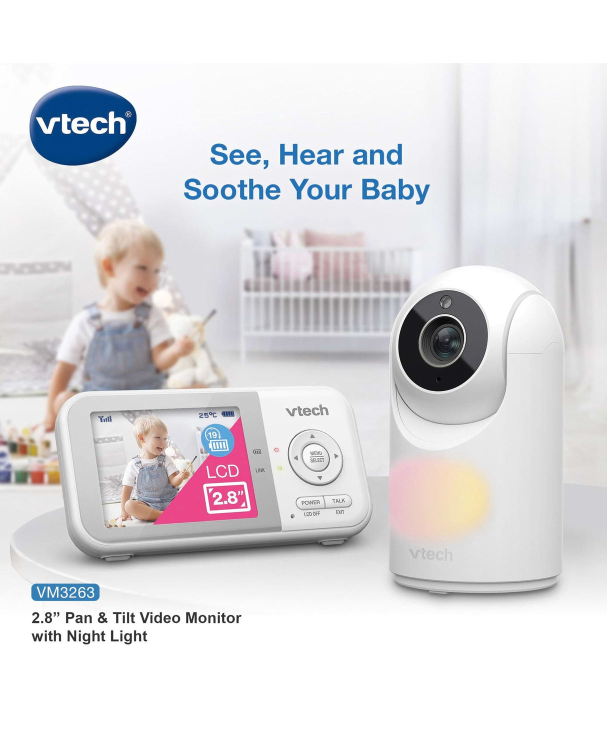 VTech VM3263 2.8" Digital Video Baby Monitor