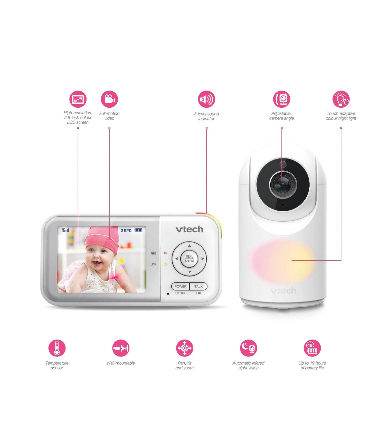 VTech VM3263 2.8" Digital Video Baby Monitor